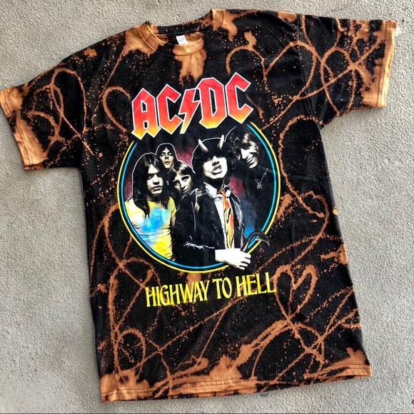 Shirts | Acdc Highway Acid Wash T Shirt | Poshmark